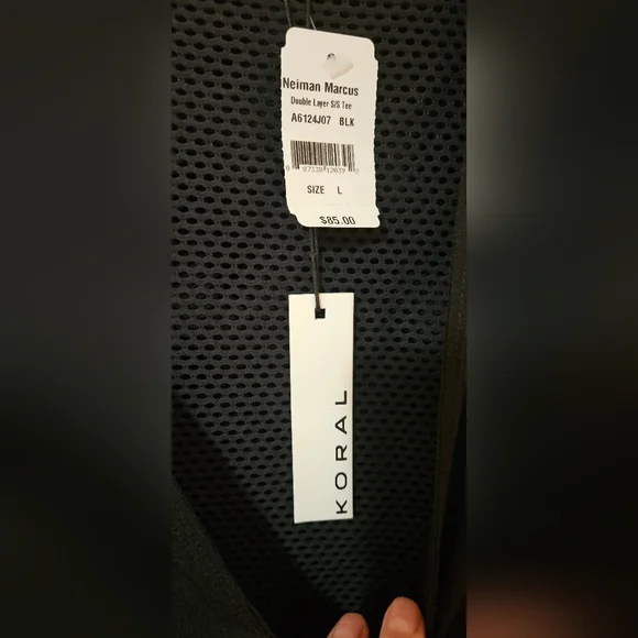 NWT Koral Top Womens Large Black Double Layer T-Shirt - Picture 4 of 4